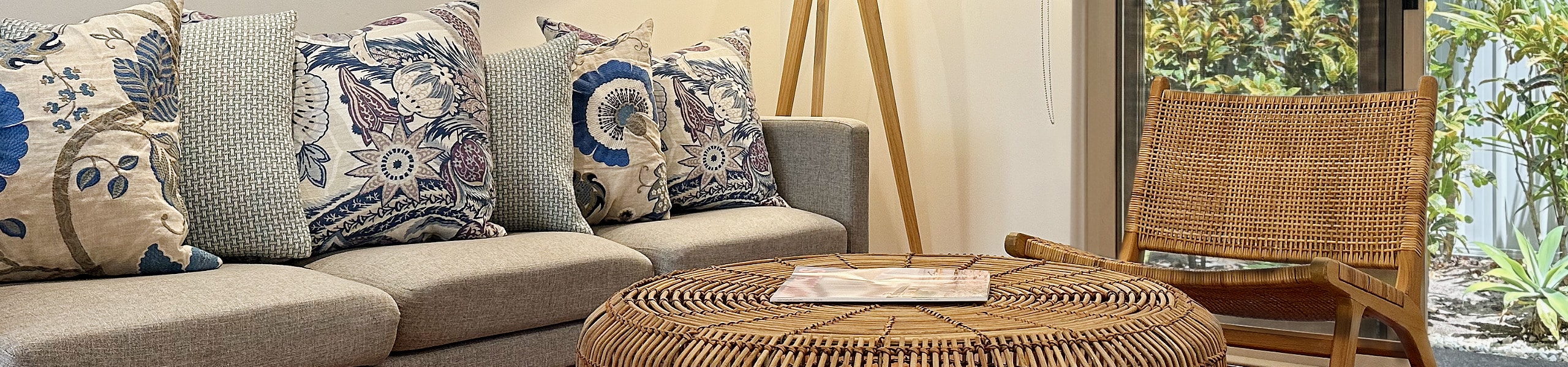 The sofa in a Port Douglas holiday house called Le Palmier.
